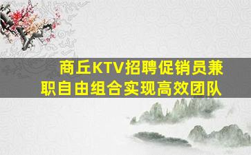 商丘KTV招聘促销员兼职自由组合实现高效团队